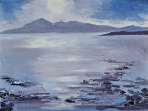 "Arran Dreaming" Oil on canvas board 15x20cm [ 6x8in] Available as A6 cards