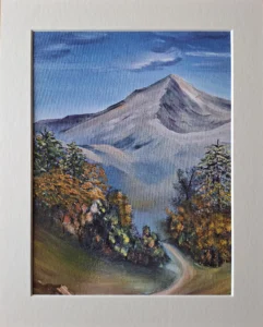 "Goatfell" Acrylics on paper 30x40cm [12x16in] Original not for sale Available as A4 prints and as A6 cards