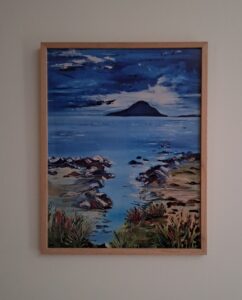 "Holy Isle" Oil on canvas board 35x45cm [14x18in] Original not for sale. Available as A4 prints