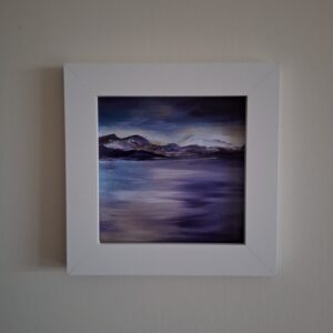 "Winter Bay" Oil on canvas board 15x15cm [ 6x6in] Available as framed photocard, overall size 20x20cm [8x8cm]